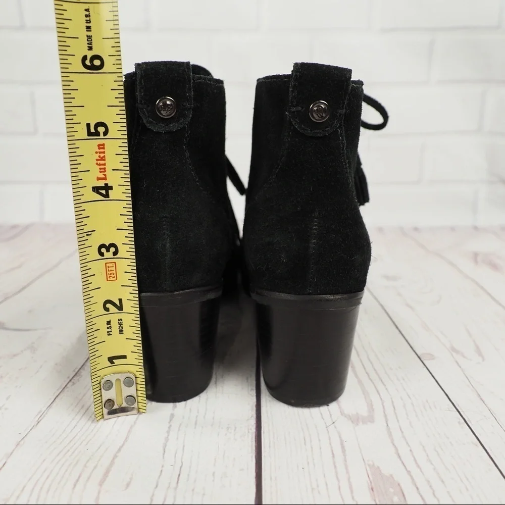 Nurture sz 5.5 black suede lace up heeled booties